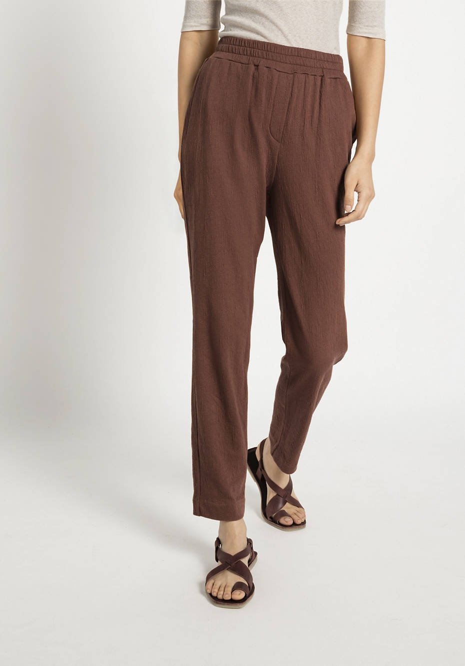 Organic cotton tapered trousers