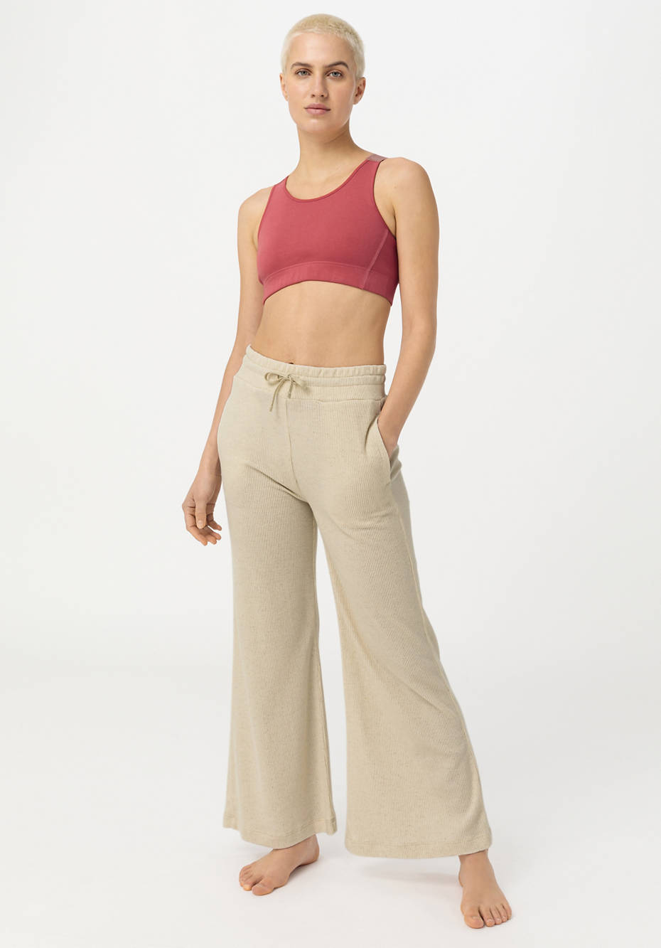 Palazzo pants made of organic cotton with linen