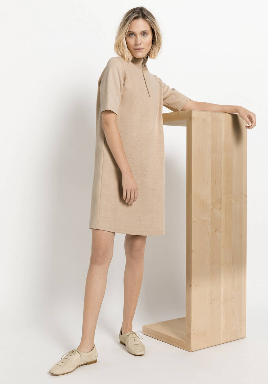 Plant-dyed dress made from organic cotton with kapok