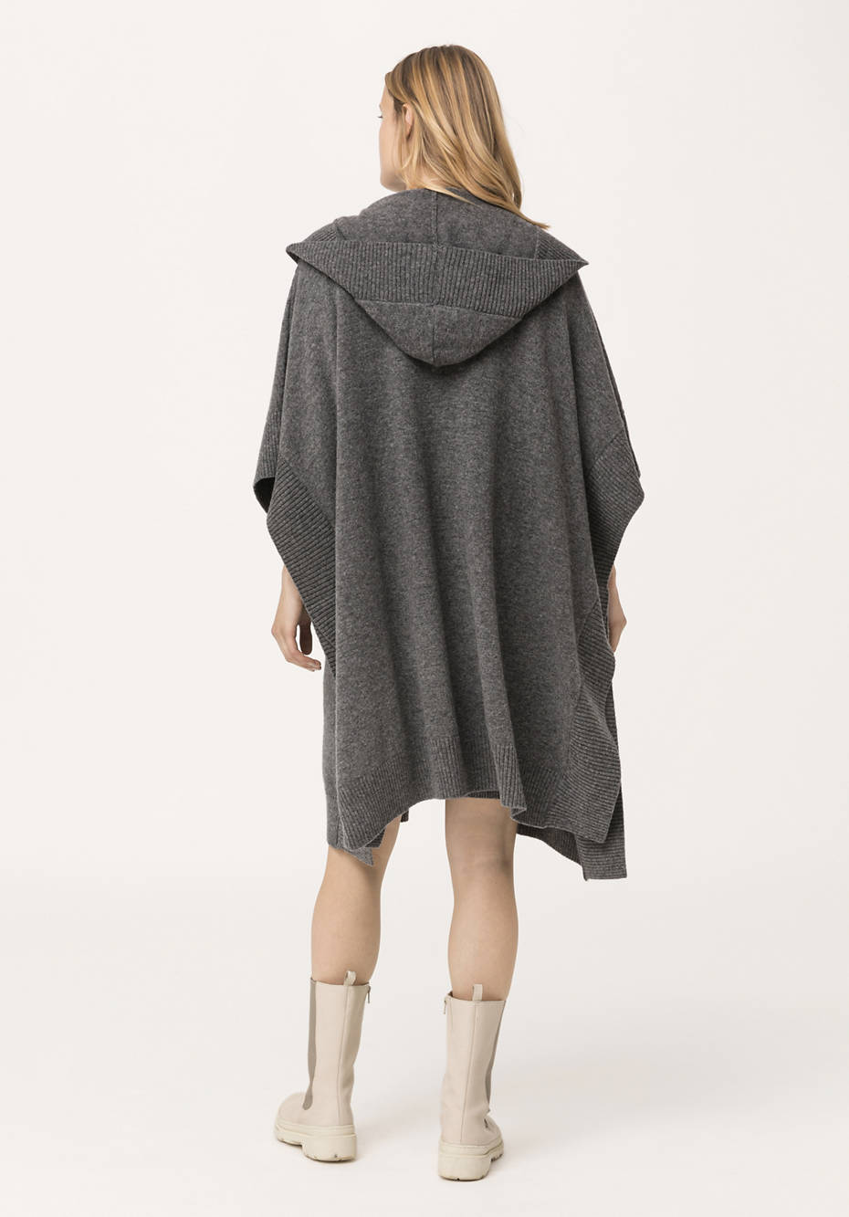 Poncho made from pure organic new wool