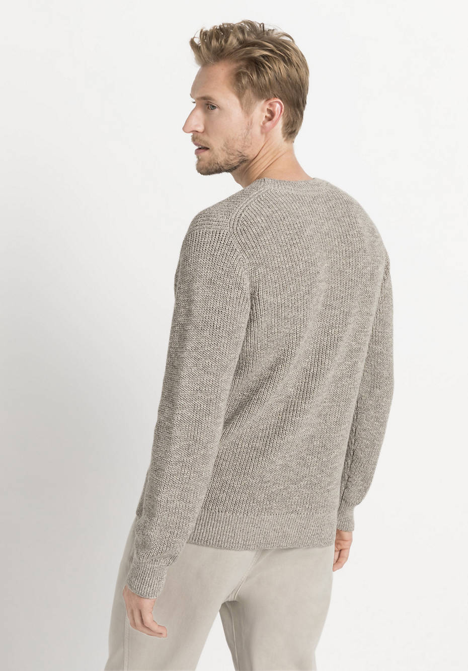 Pullover aus Bio-Baumwolle mit Leinen