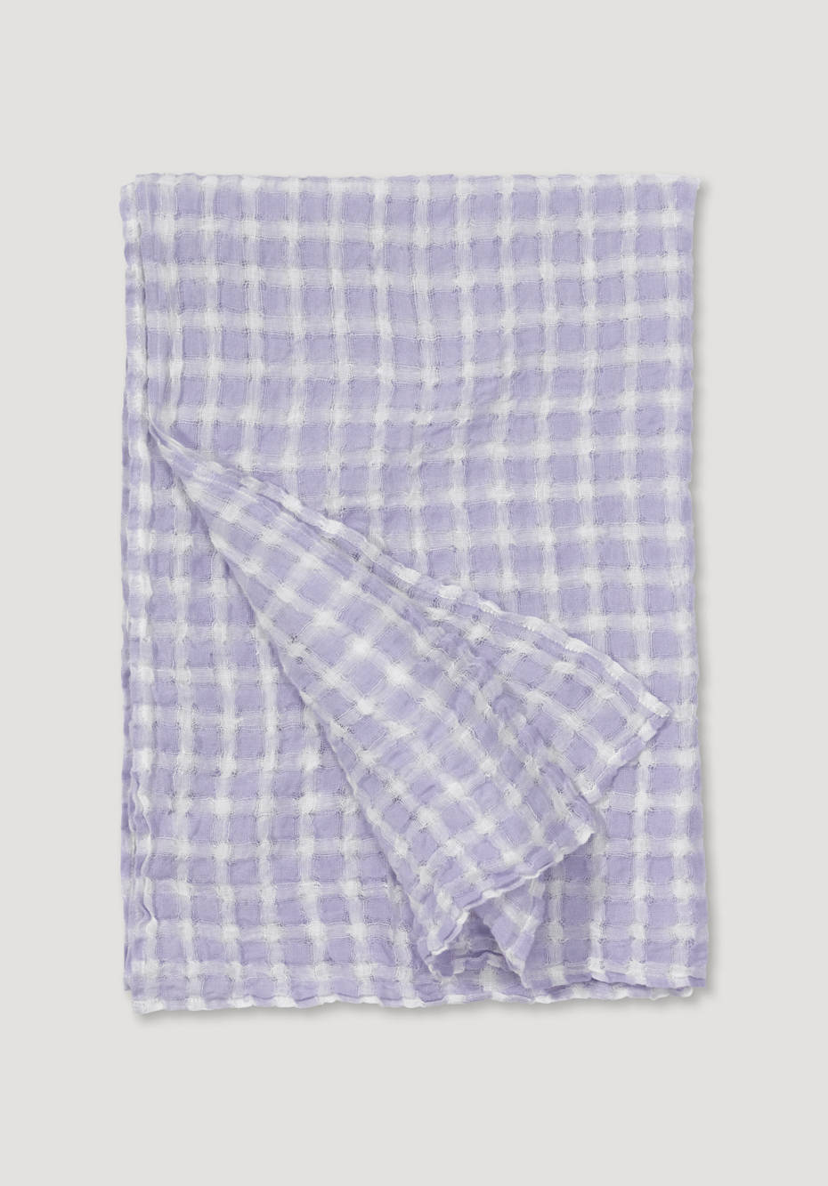 Pure linen checked scarf