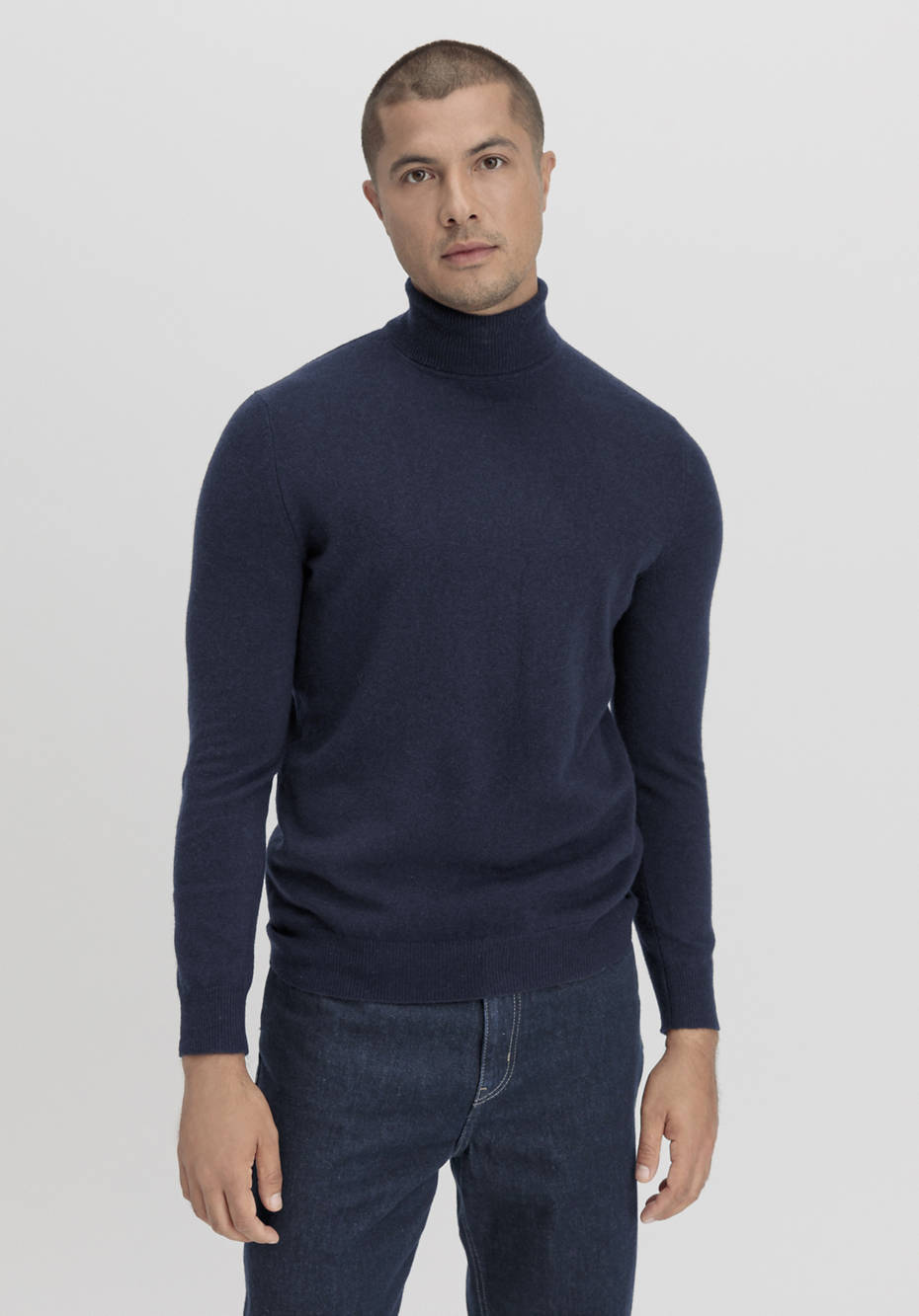 Regular turtleneck sweater made of organic merino wool with cashmere 48904