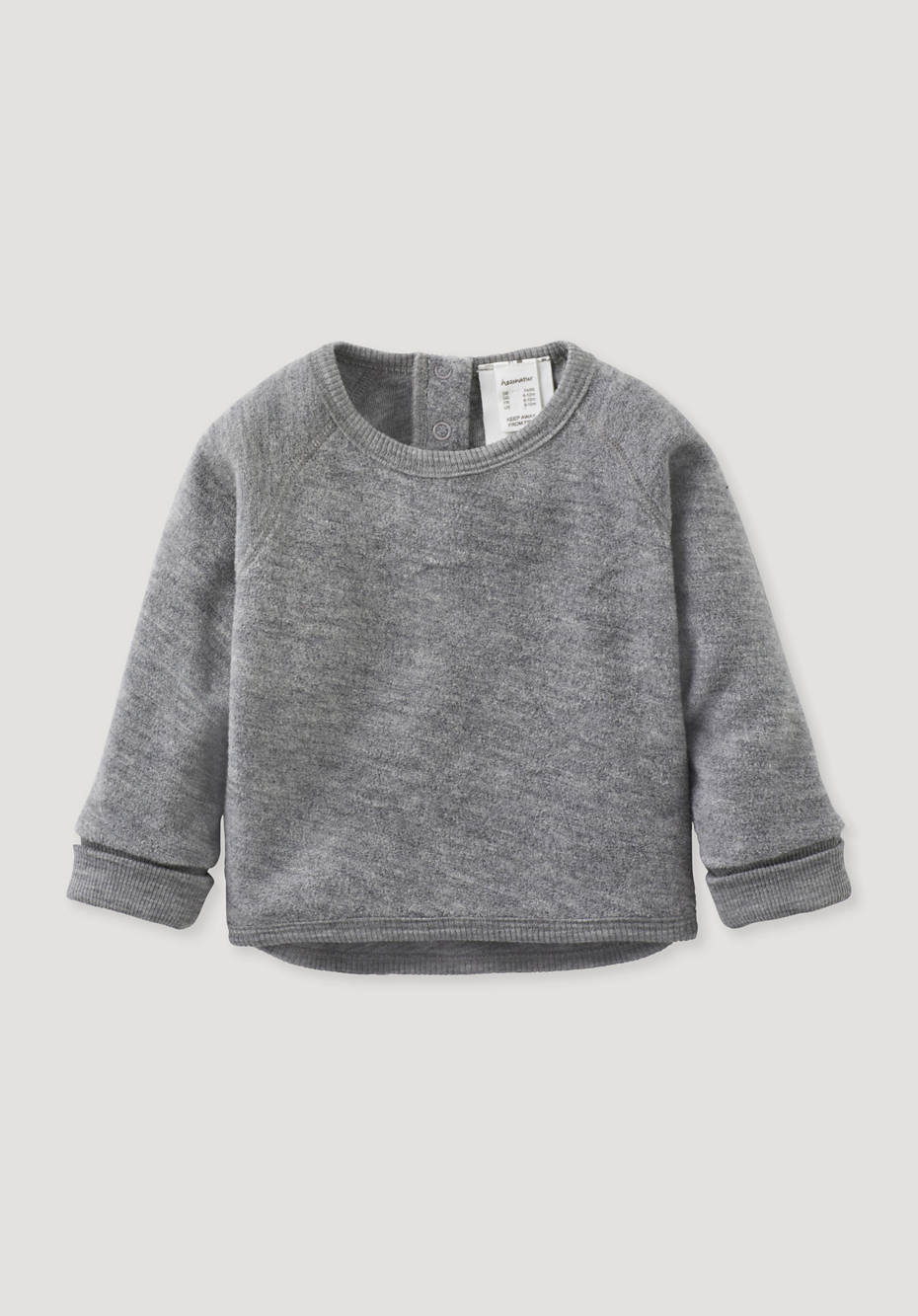 Regular wool terry sweatshirt made from pure organic merino wool