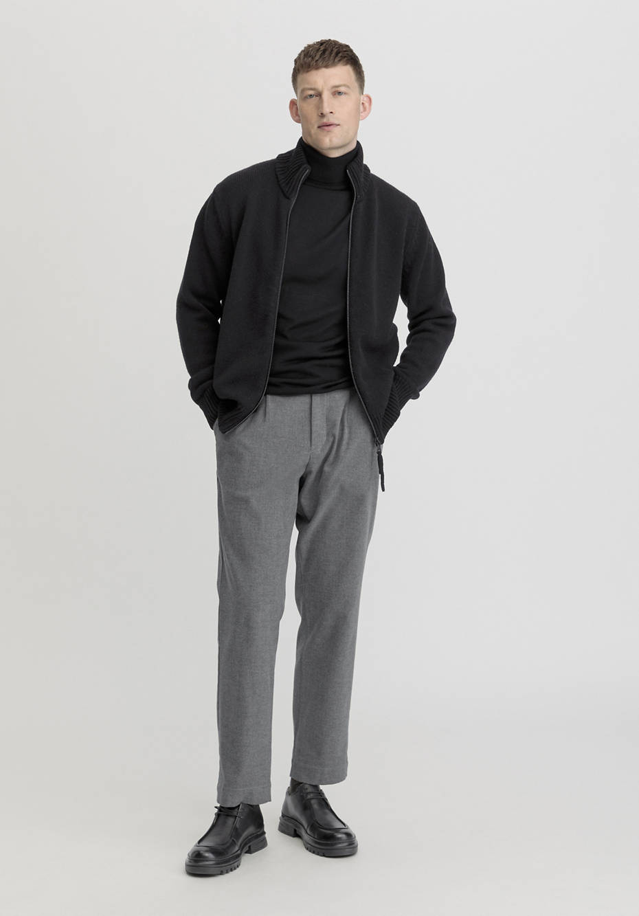 Regular zip jacket made from pure organic lambswool 53044 Regular zip jacket made from pure organic lambswool 53044