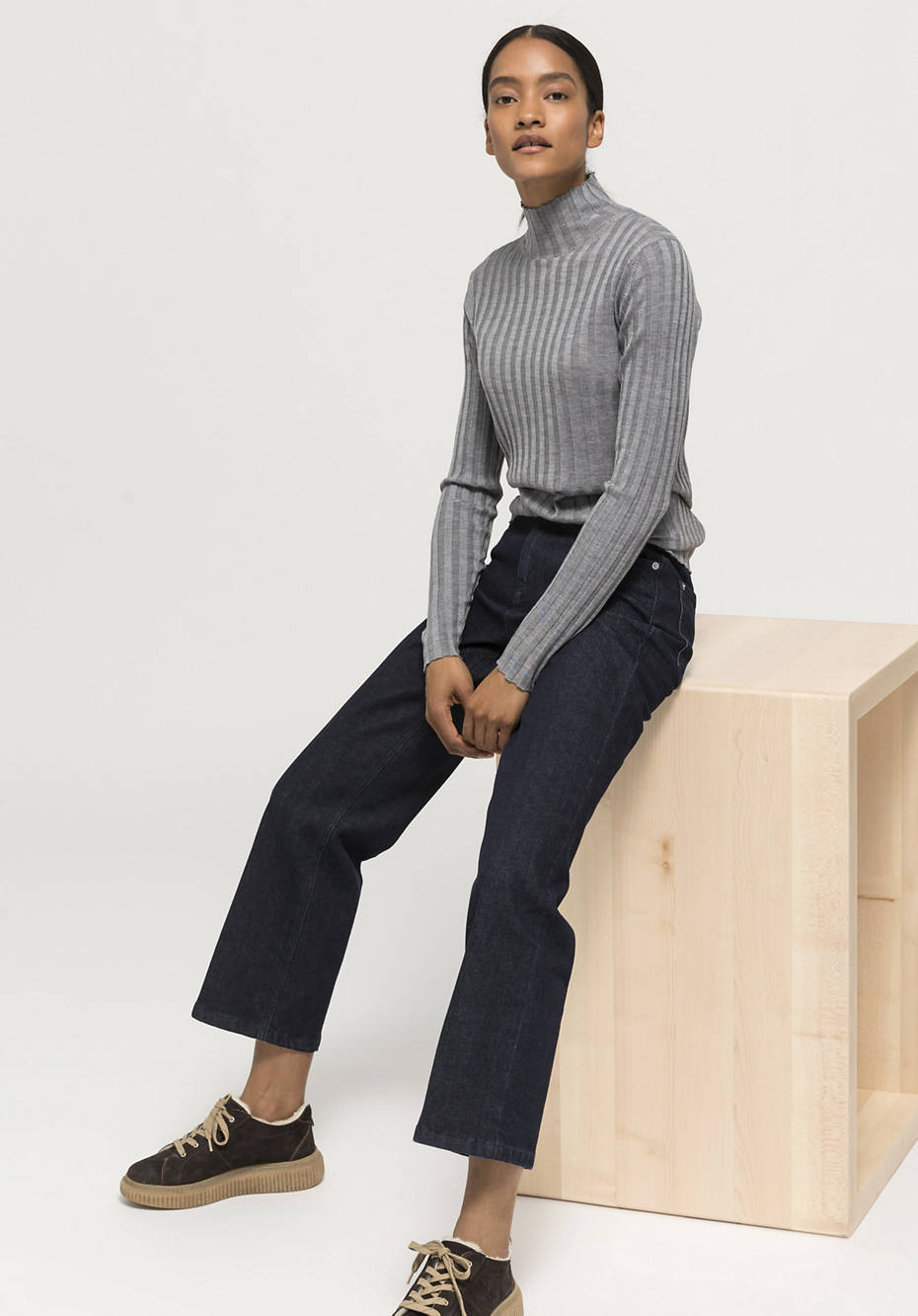 Relaxed fit jeans made of organic wool denim