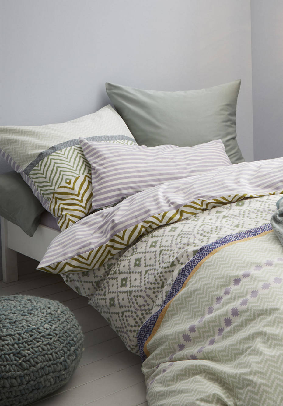 Renforcé reversible bed linen in the Salamanca set made from pure organic cotton