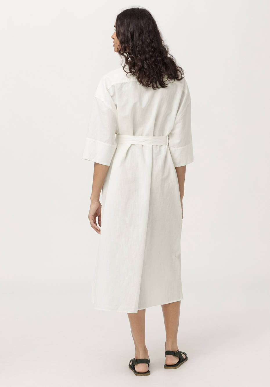 Shirt dress made from organic cotton with linen