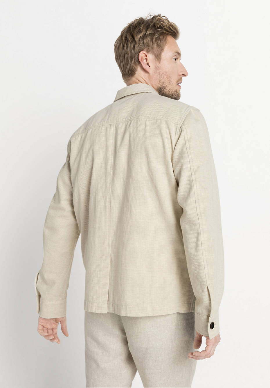 Shirt jacket made from organic cotton with linen