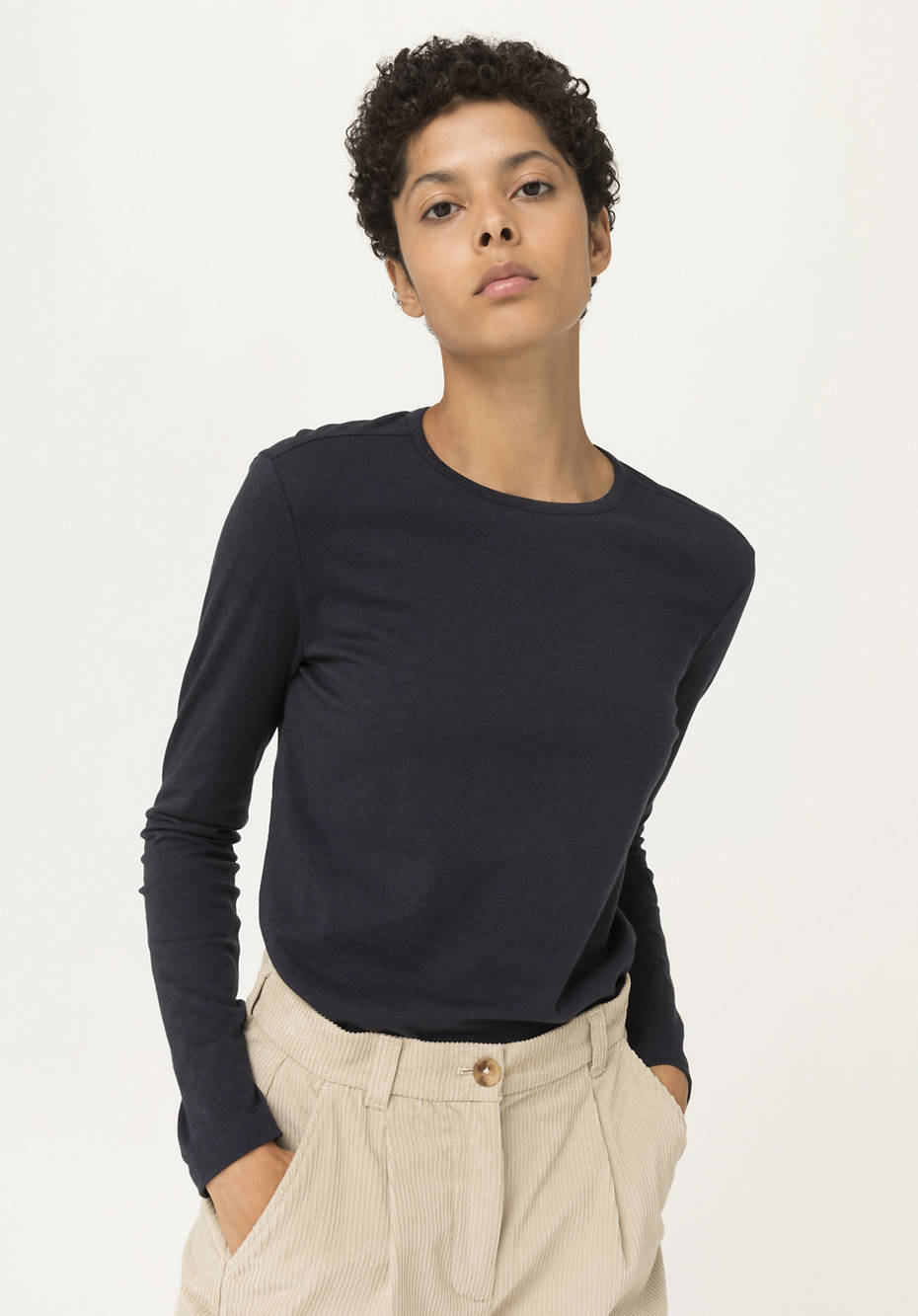Shirt made from organic cotton with organic new wool