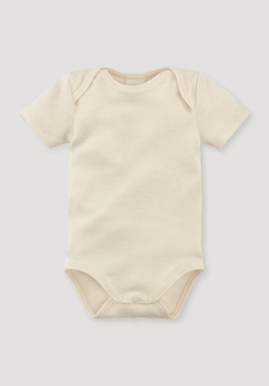 Short-sleeved body made from organic cotton with merino wool and silk