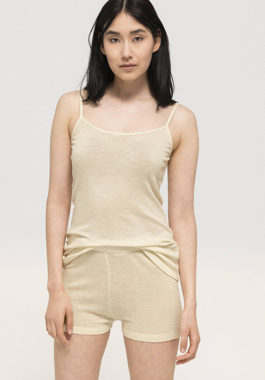 Spaghetti top made from pure organic merino wool