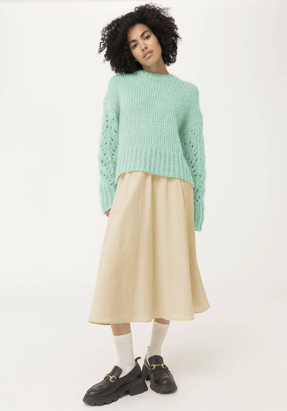 Sweater made of mohair with virgin wool
