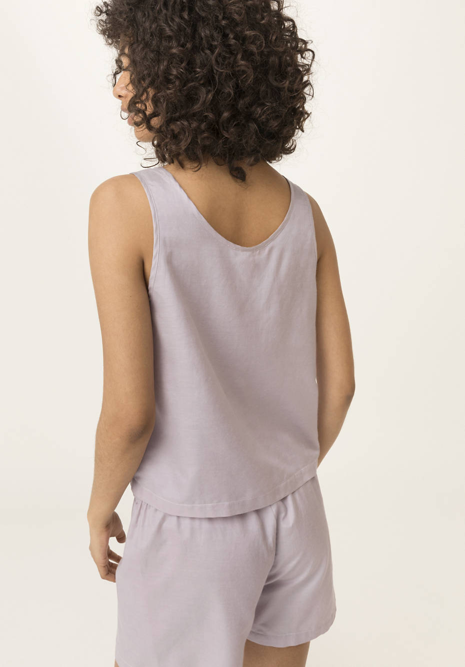 Tank top made from organic cotton with silk