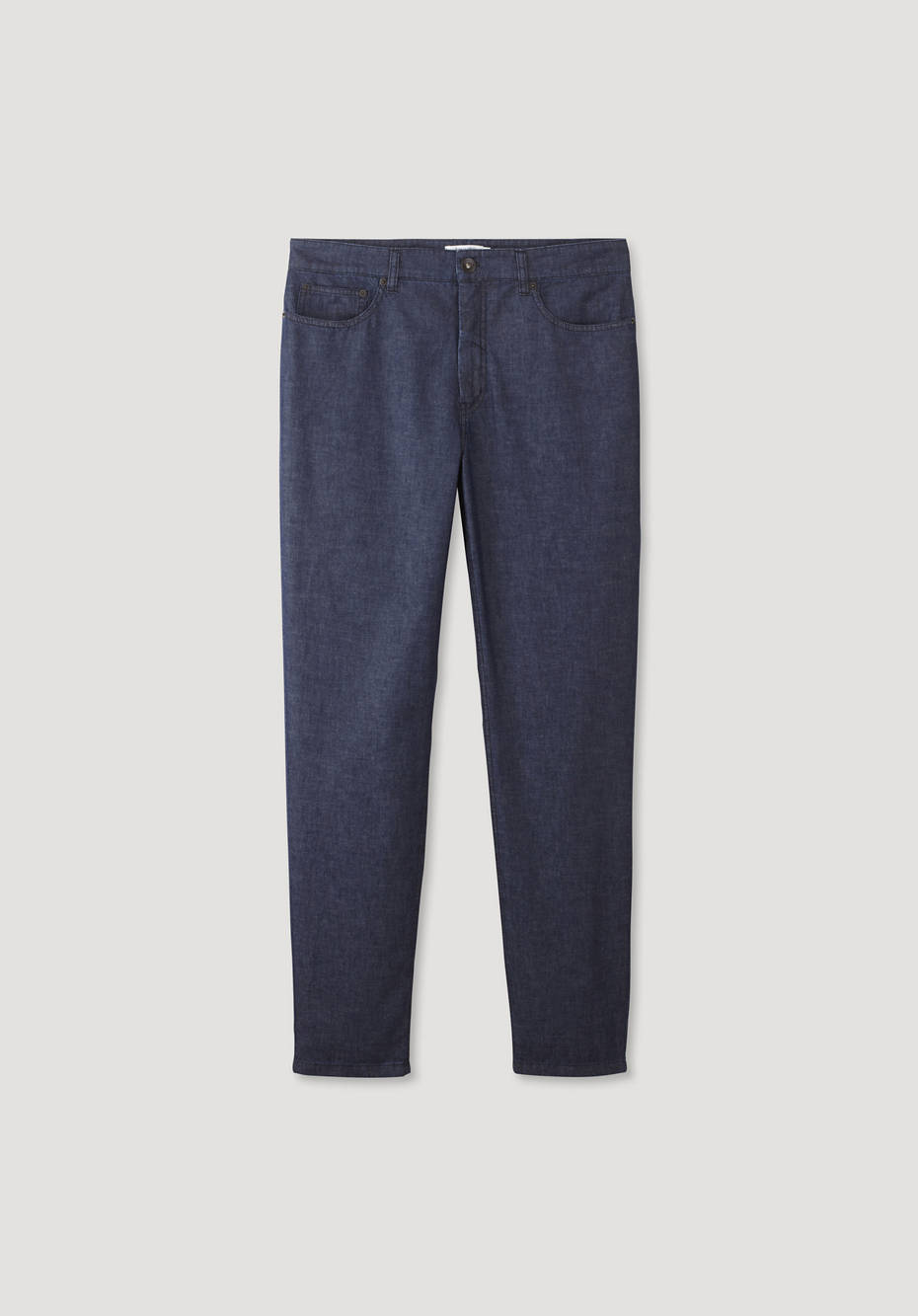 Tapered fit jeans in organic denim with linen