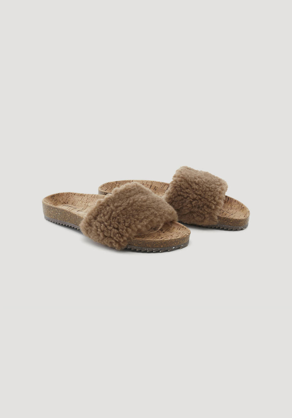 The row teddy bear shearling online sandals