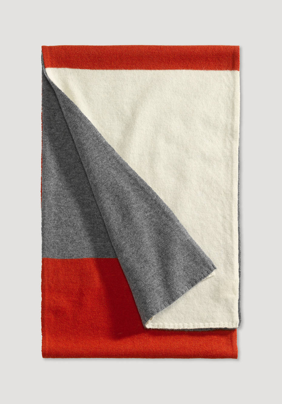 Tricolor scarf made from pure organic merino wool