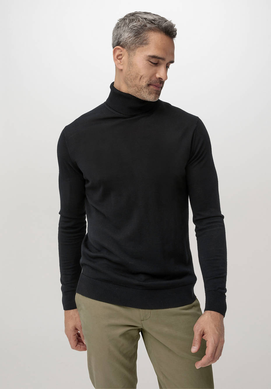 Turtleneck sweater made from pure organic merino wool