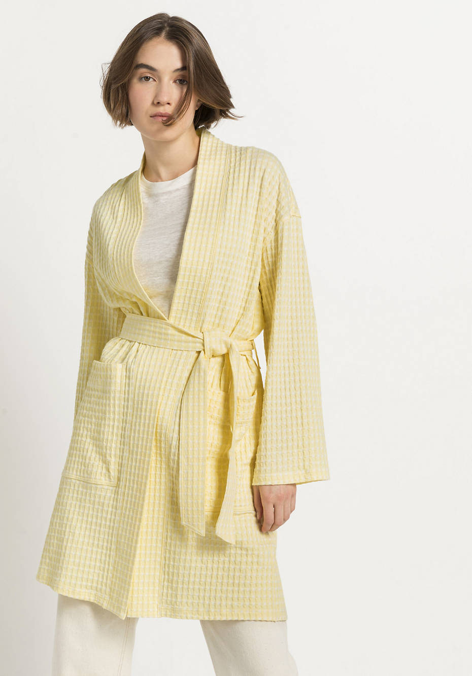 Vichy-Kimono aus Bio-Baumwolle