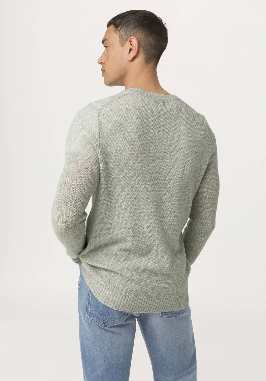 Virgin wool sweater with yak and cotton