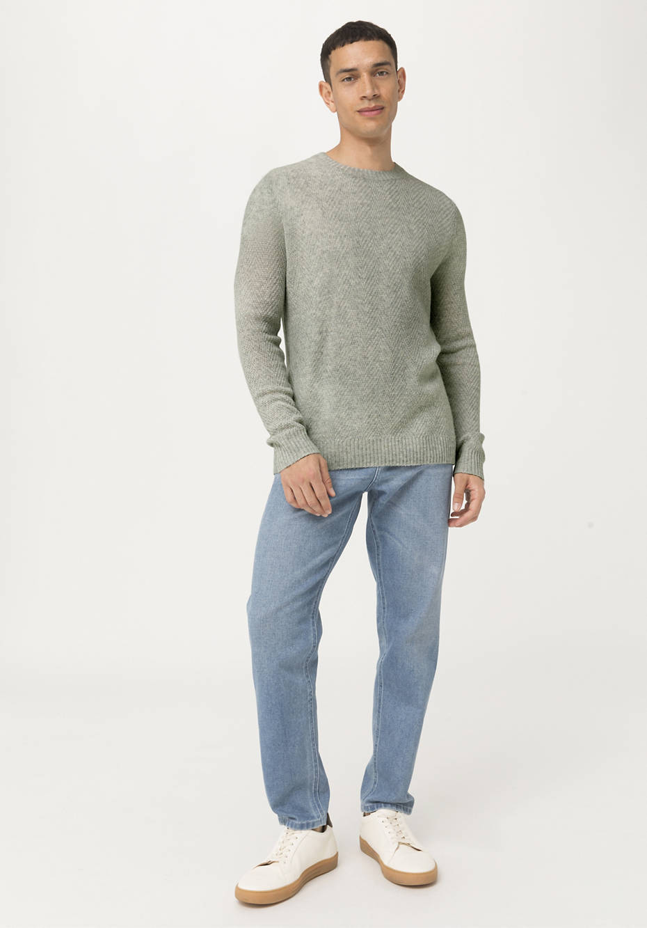 Virgin wool sweater with yak and cotton