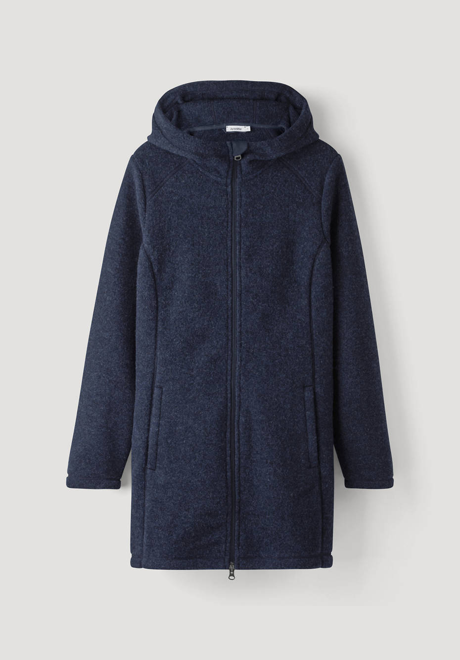 Wool fleece coat made of pure organic merino wool
