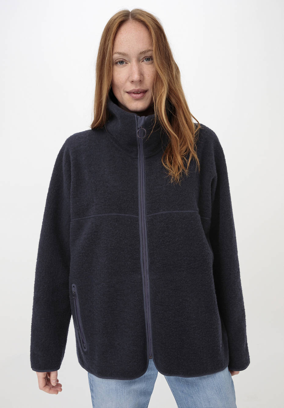 Wool fleece jacket made from pure organic merino wool 53357