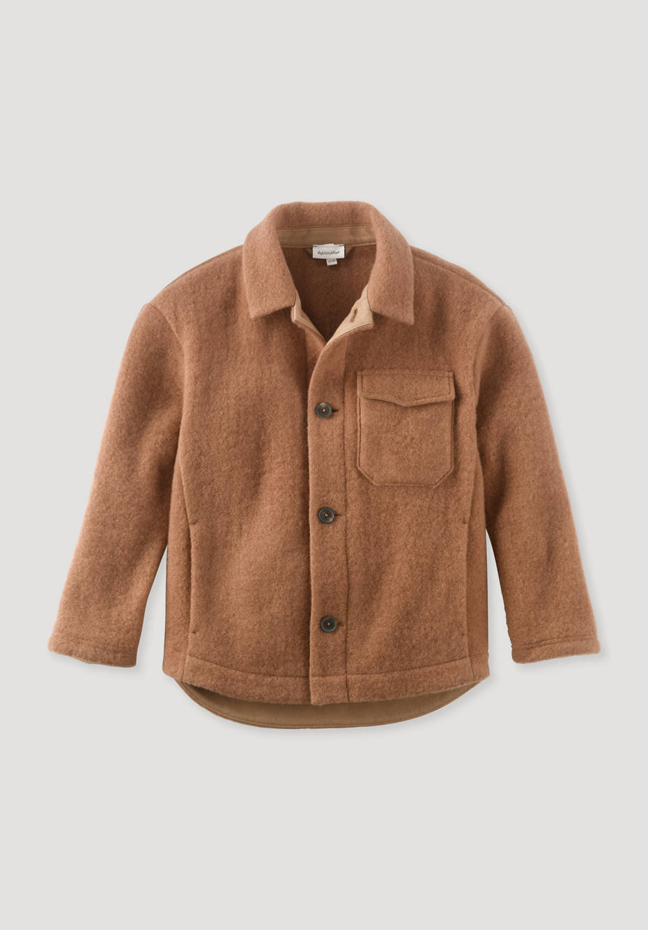 Wool fleece overshirt made from pure organic merino wool