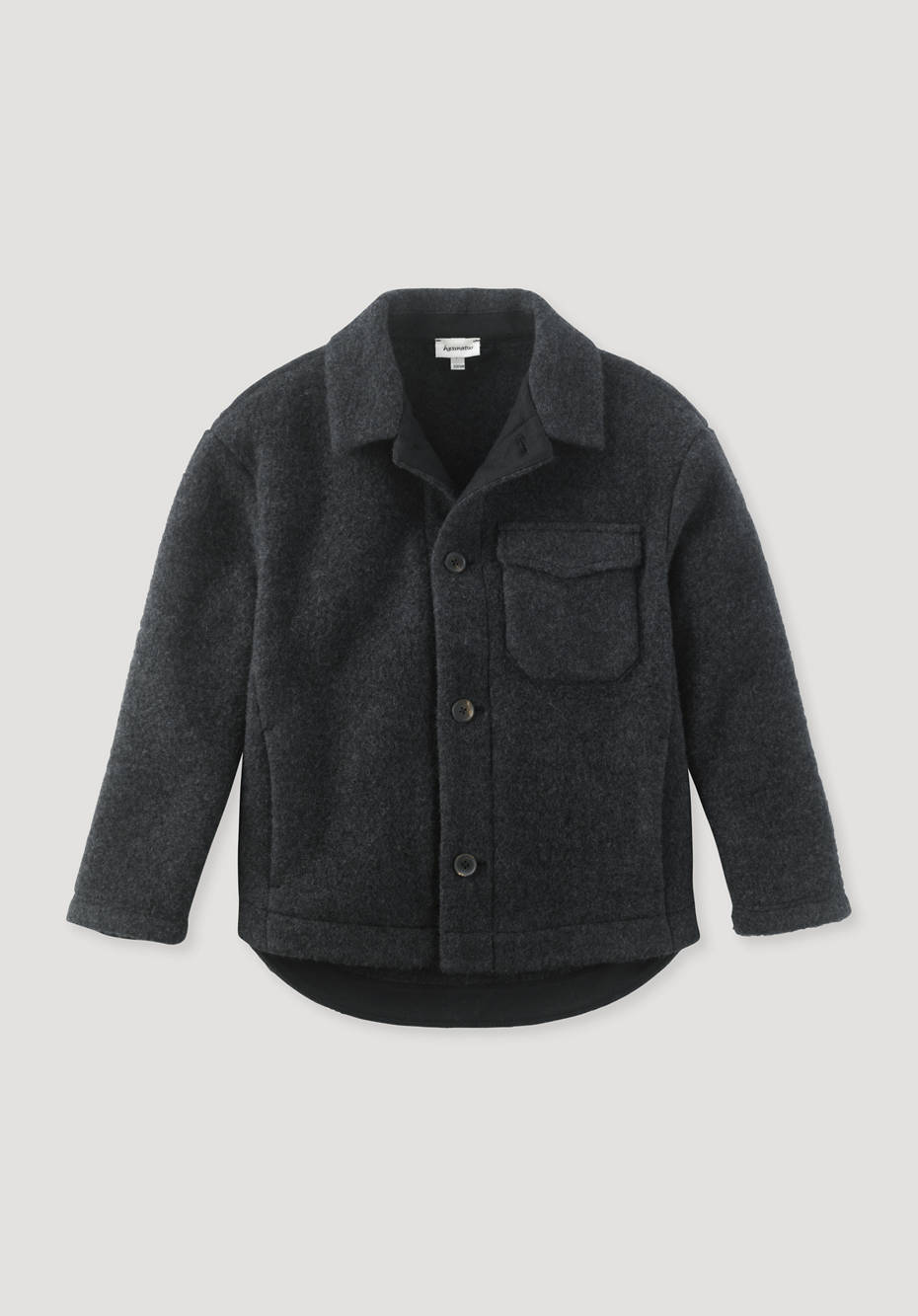Wool fleece overshirt made from pure organic merino wool