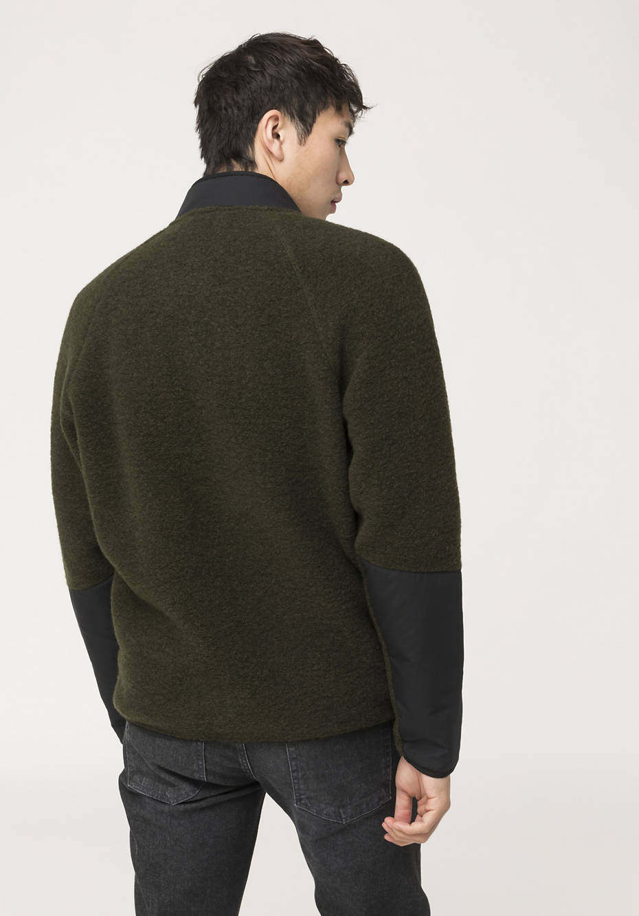 Wool jacket made from organic merino wool with organic cotton