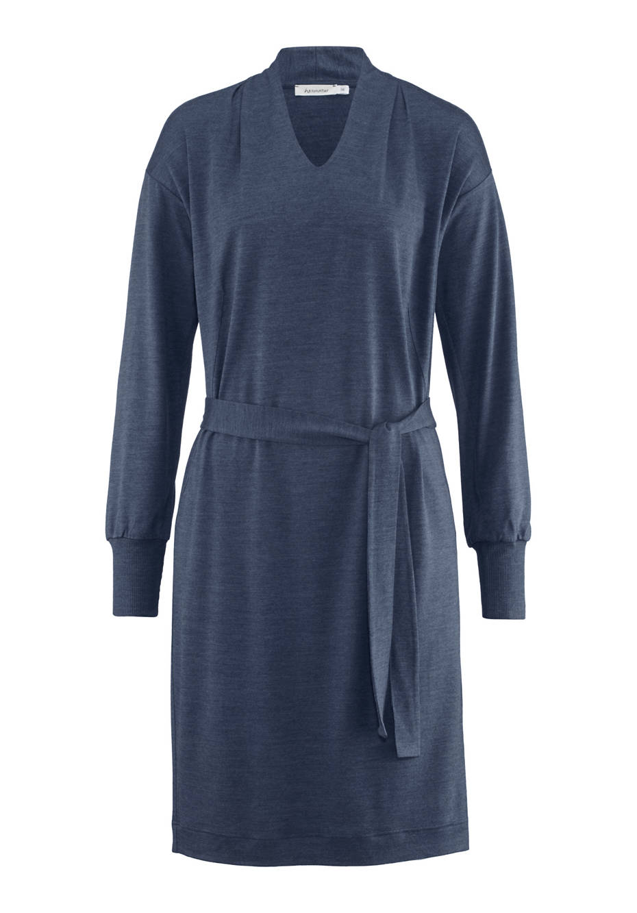 Wool jersey dress made from organic merino wool with silk