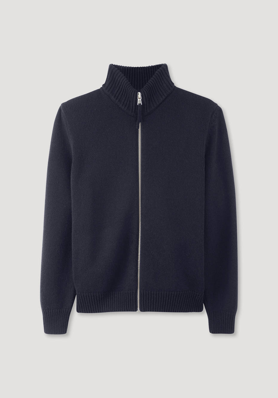 Zip jacket made from pure organic lambswool