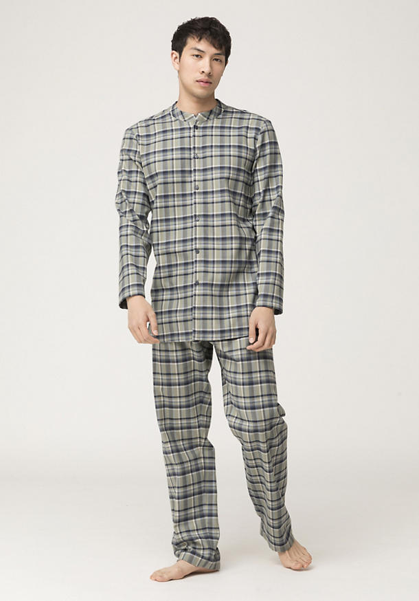 Flannell-Pyjamahemd aus reiner Bio-Baumwolle
