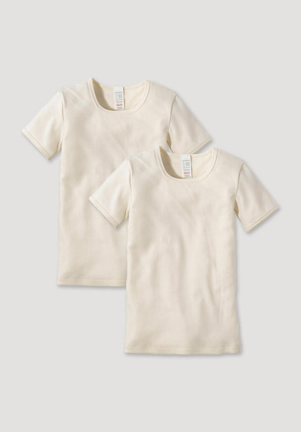 Half-sleeved shirt set of 2 made of pure organic cotton