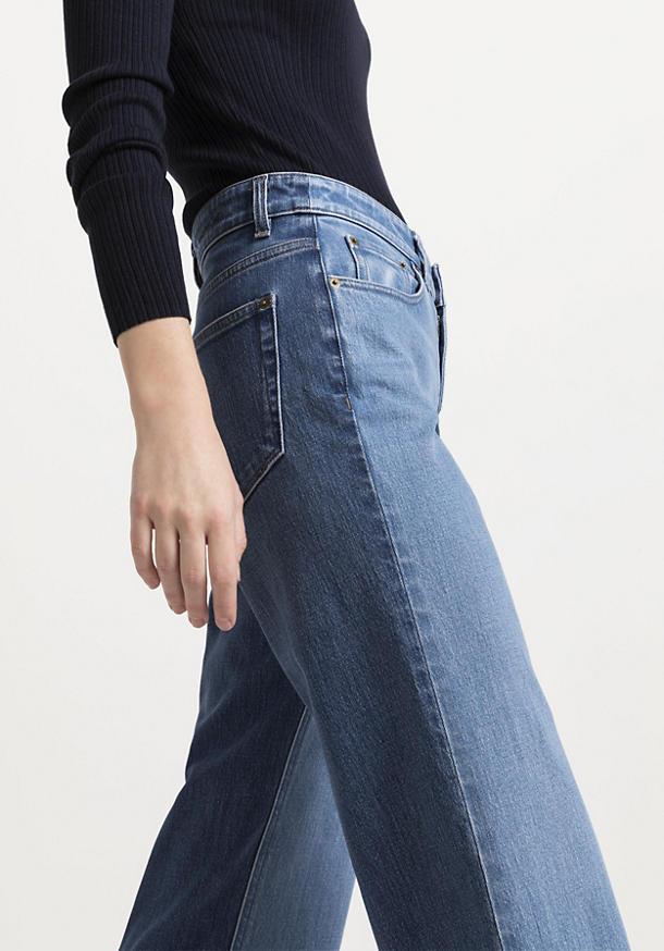 Jeans Cropped Flared aus Bio-Denim