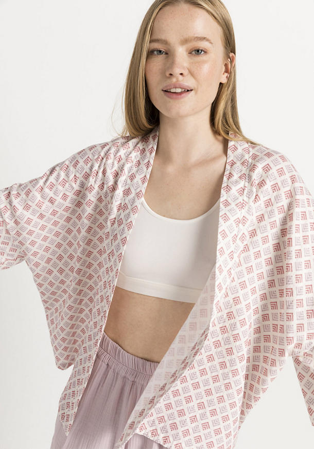 Musselin-Jacke im Kimonostyle aus reiner Bio-Baumwolle
