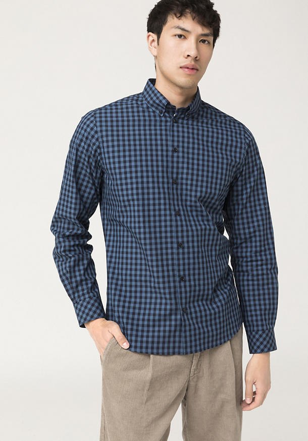 Vichy modern-fit shirt made from pure organic cotton