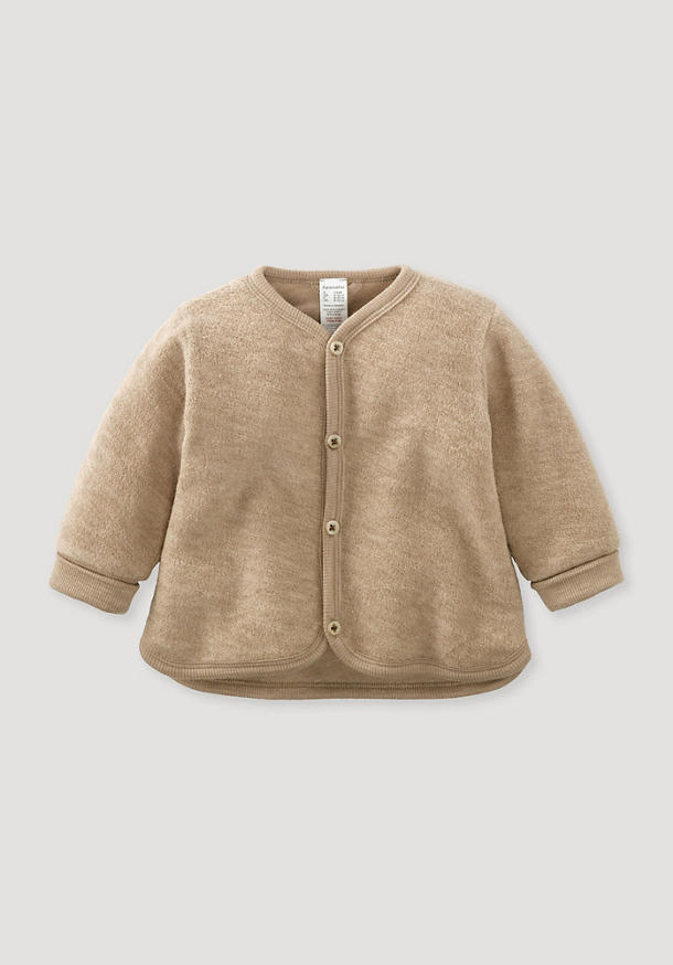 Wool terry jacket made from pure organic merino wool
