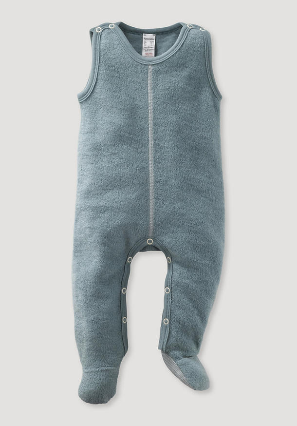 Wool terry romper made of pure new wool
