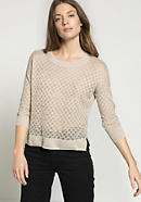 Ajour sweater made of linen with silk