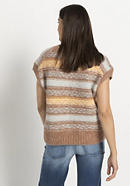 Alpaca jacquard sweater with cotton