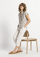 Checked blouse made of linen with organic cotton