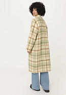 Checked coat made of mohair with new wool