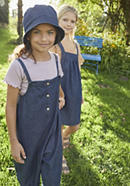 Denim overall made of organic cotton with linen