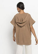 Knitted poncho made from pure organic cotton