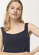 Knitted top made from organic new wool with cashmere