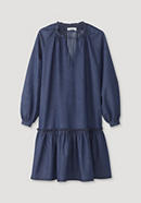 Light denim dress made of organic cotton with linen