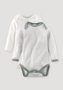 Set of 2 long-sleeved bodysuits made from pure organic cotton