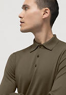 Long-sleeved polo, plant-dyed from pure merino wool