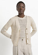 Openwork cardigan made of linen with organic cotton